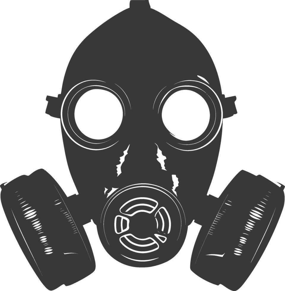 ai gegenereerd silhouet gas- masker zwart kleur enkel en alleen vector