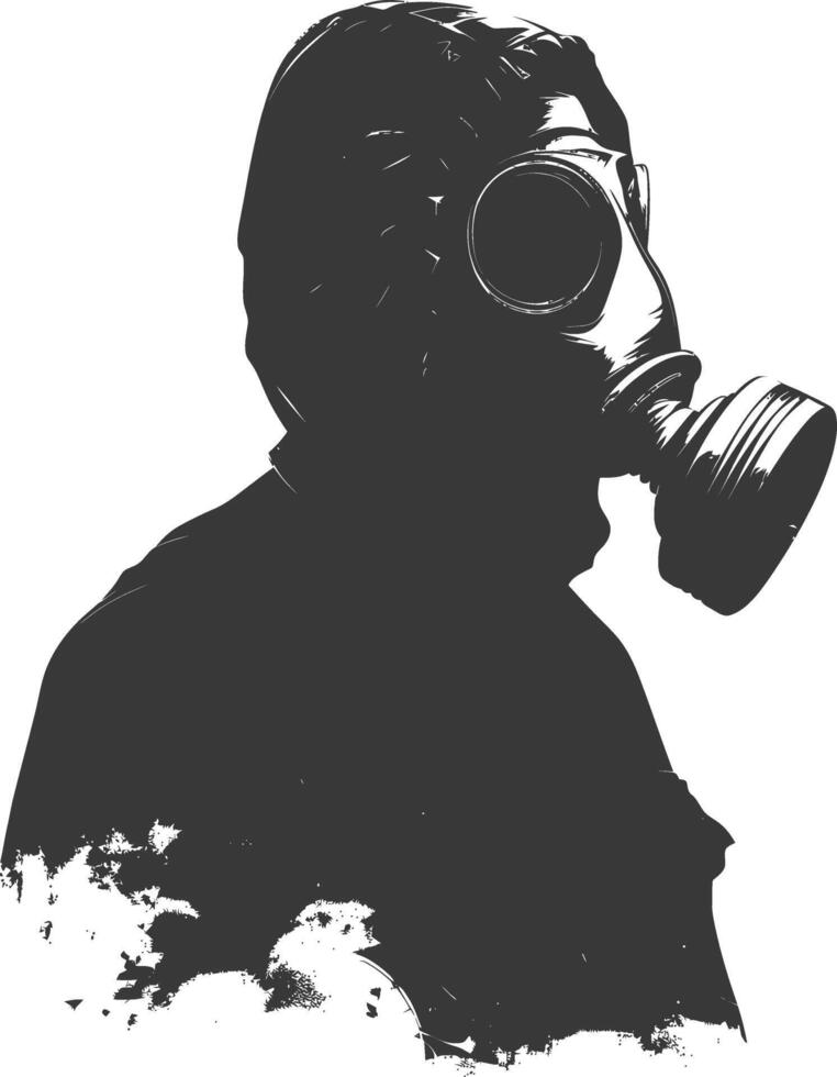 ai gegenereerd silhouet gas- masker zwart kleur enkel en alleen vector