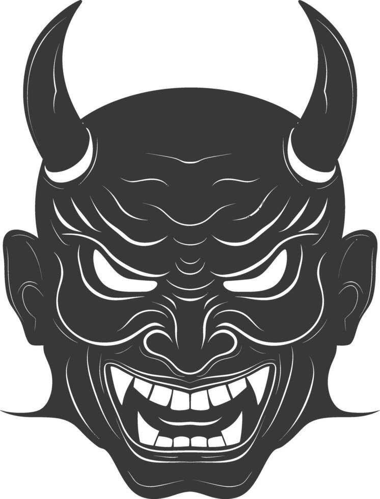 ai gegenereerd silhouet Japans traditioneel masker hannya masker zwart kleur enkel en alleen vector