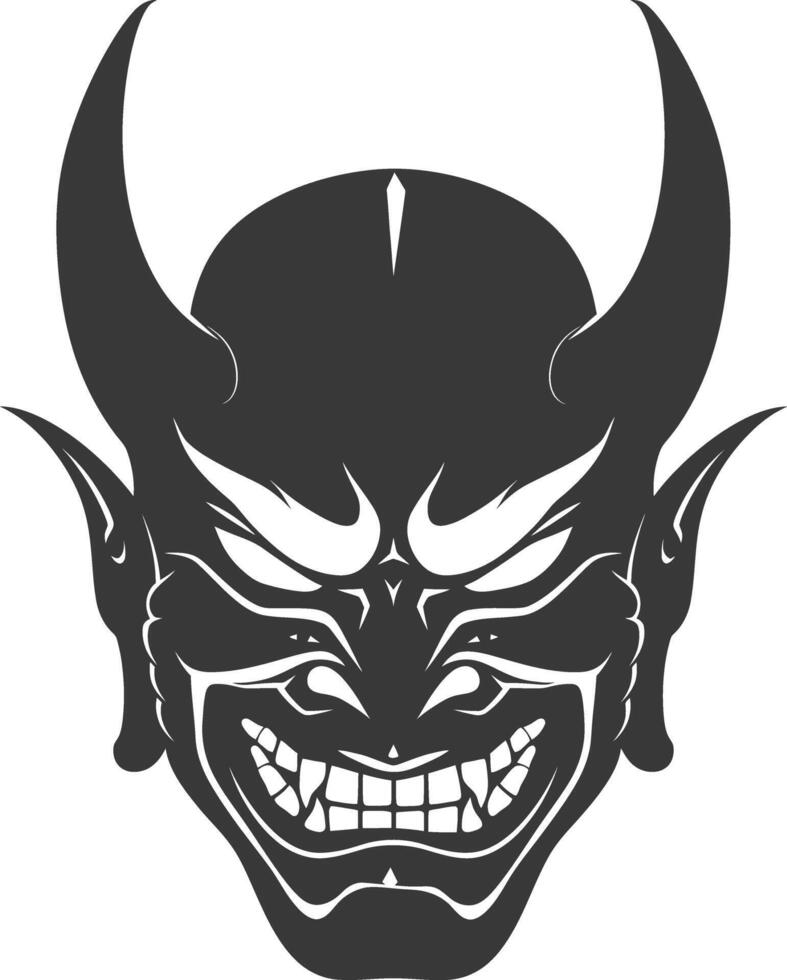 ai gegenereerd silhouet Japans traditioneel masker hannya masker zwart kleur enkel en alleen vector