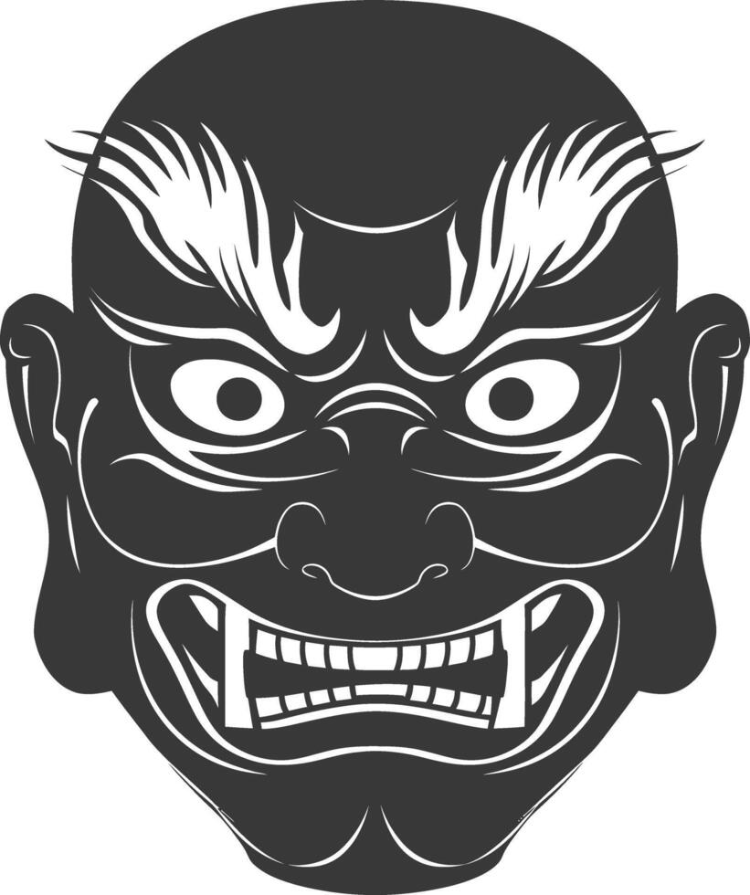 ai gegenereerd silhouet Japans traditioneel masker zwart kleur enkel en alleen vector