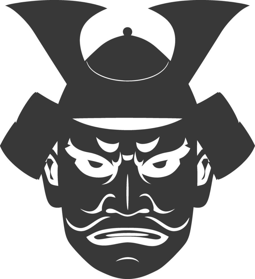 ai gegenereerd silhouet Japans traditioneel masker samurai masker zwart kleur enkel en alleen vector