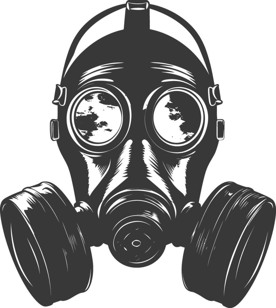 ai gegenereerd silhouet gas- masker zwart kleur enkel en alleen vector