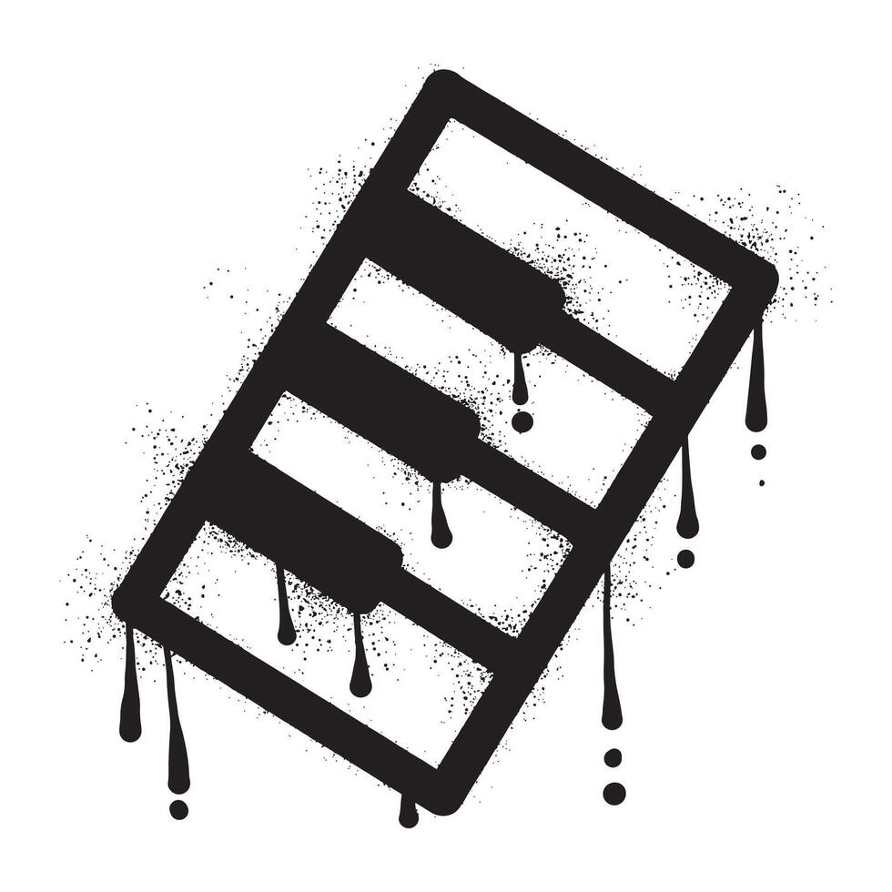 piano graffiti met zwart verstuiven verf kunst vector