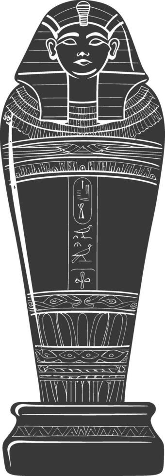 ai gegenereerd silhouet oude Egypte sarcofaag zwart kleur enkel en alleen vector