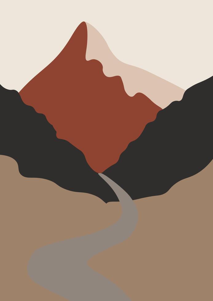 abstract landschap vooraf gemaakt poster vector