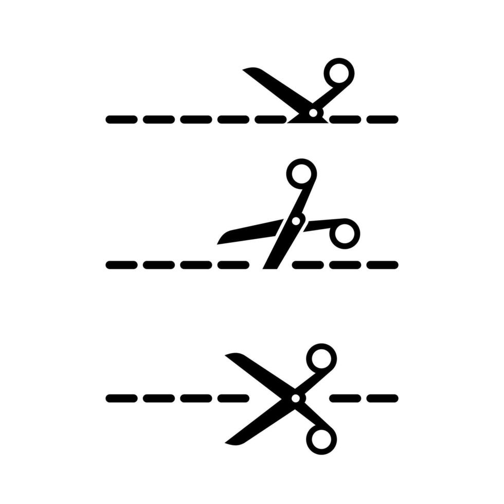 schaar snijdend zwart lijnen Aan wit achtergrond vector