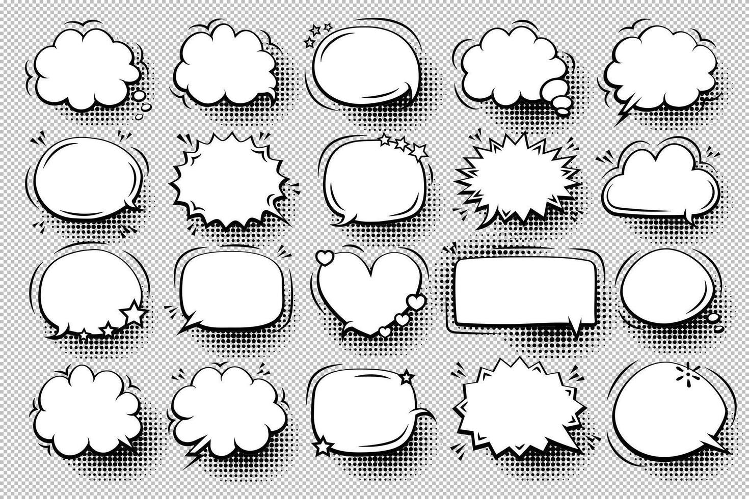 grappig boek toespraak bubbel verzameling vector