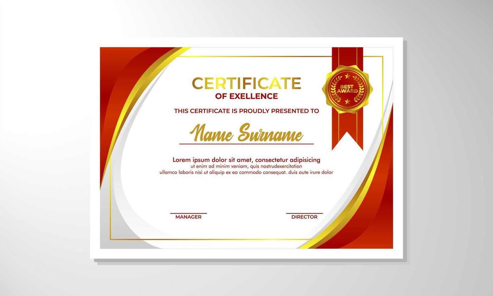 elegant helling certificaat ontwerp sjabloon vector