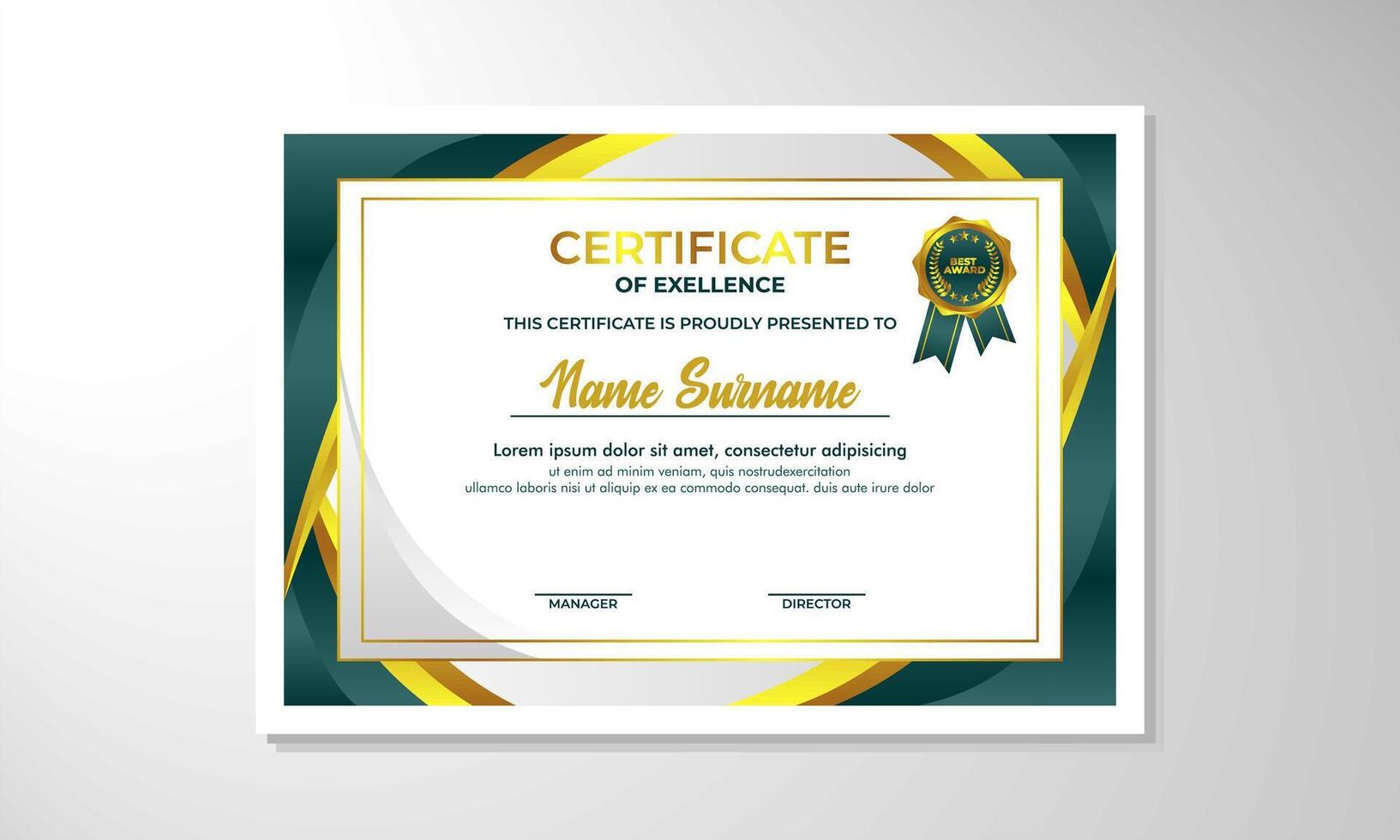 elegant helling certificaat ontwerp sjabloon vector