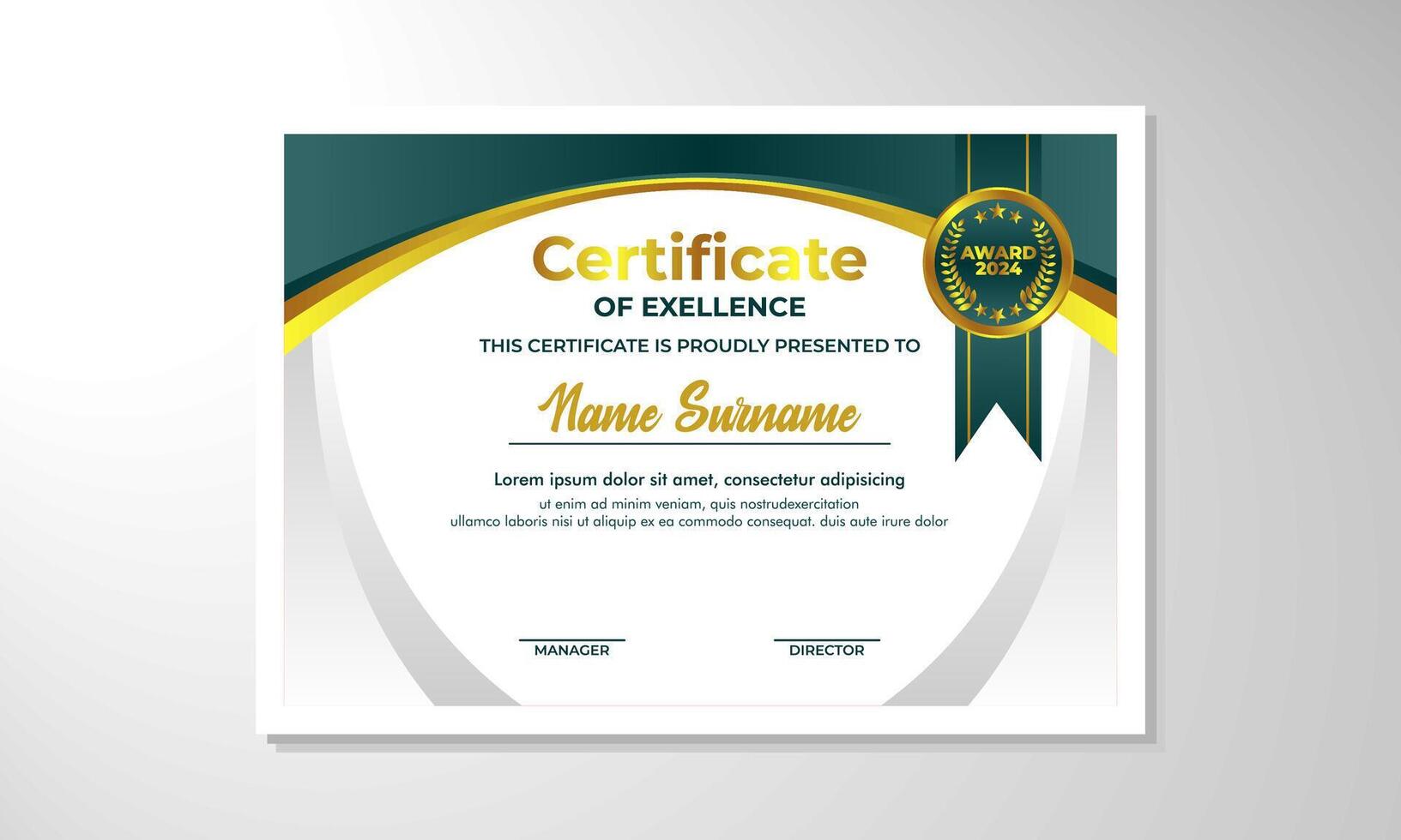 elegant helling certificaat ontwerp sjabloon vector