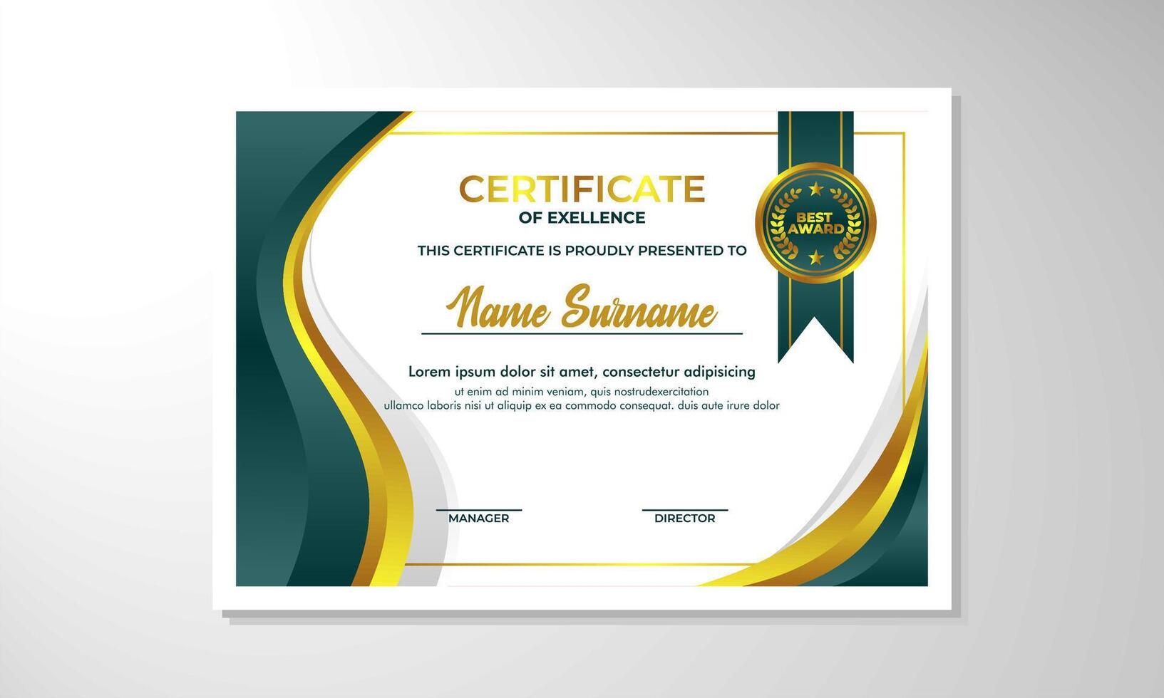 elegant helling certificaat ontwerp sjabloon vector