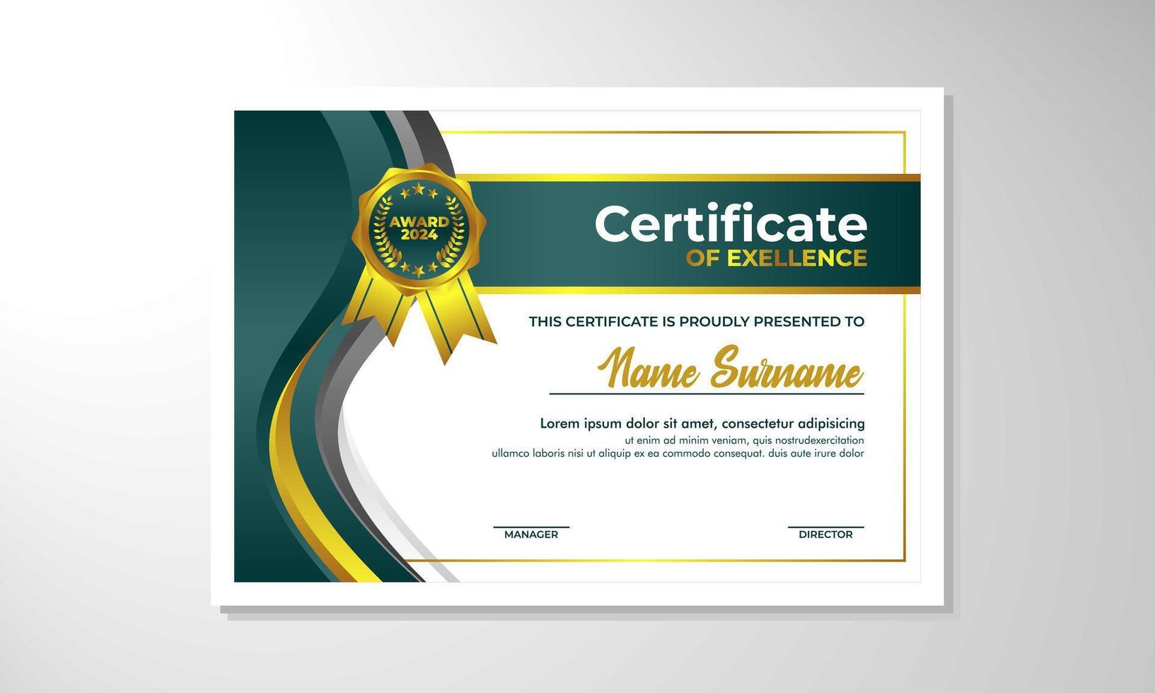 elegant helling certificaat ontwerp sjabloon vector