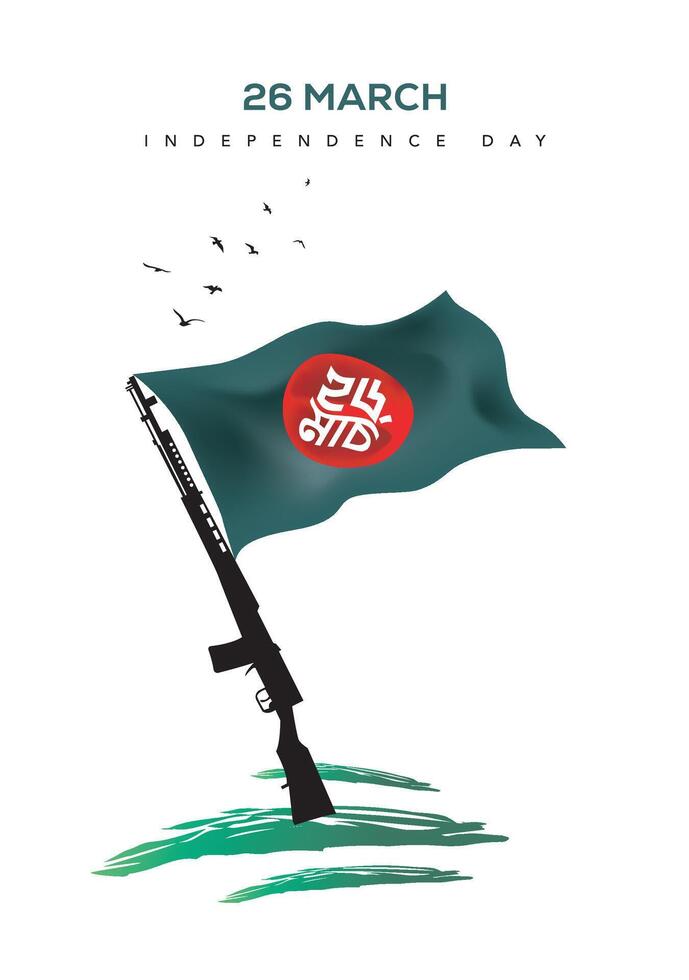 onafhankelijkheid dag van Bangladesh 26e maart vector illustratie.shadhinota dibosh in bengaals.bangladesh vlag vector illustratie ontwerp
