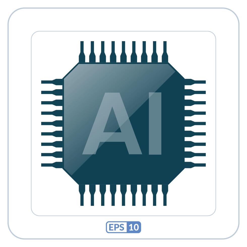 plat pictogram voor kunstmatige intelligentie vector