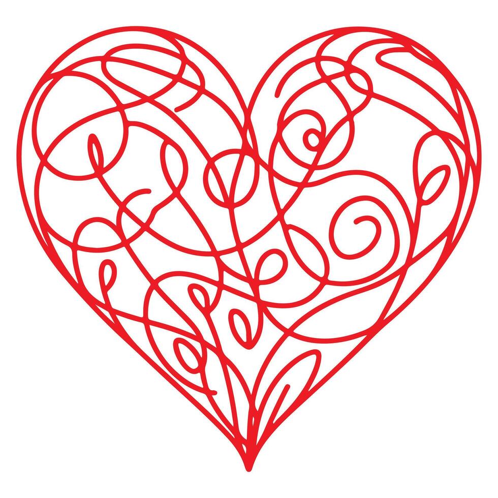 hart vorm rood schets icoon teken symbool van liefde element naar decoratie gelukkig vakantie vector illustratie