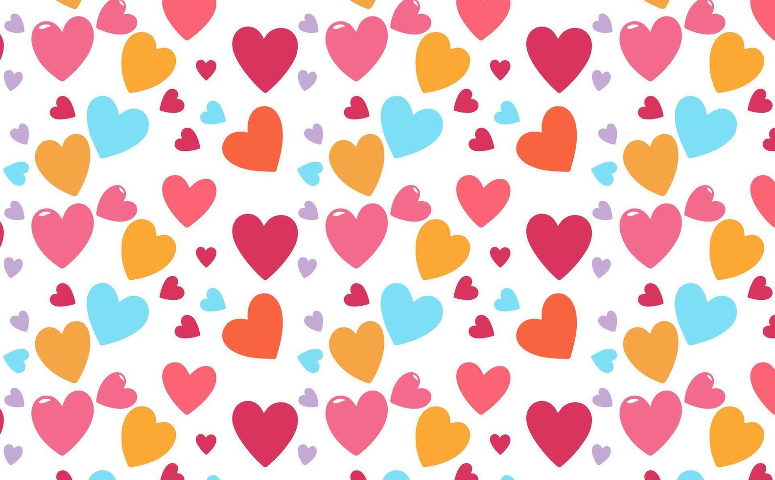 hand- getrokken tekening harten vorm rood lijn naadloos patroon hart Aan wit abstract achtergrond vector illustratie