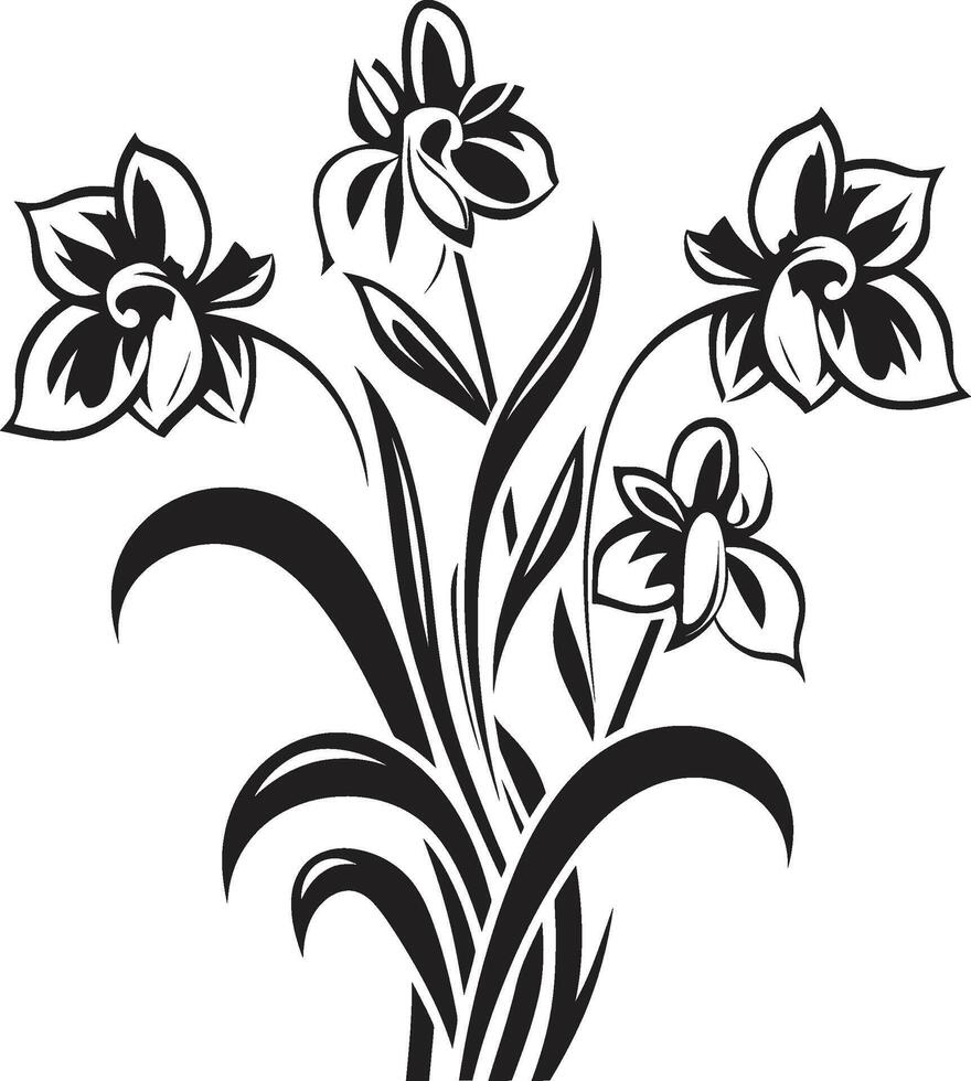 winters bloeien indruk iconisch emblematisch symbool sneeuwval bloemblad kunst zwart vector embleem