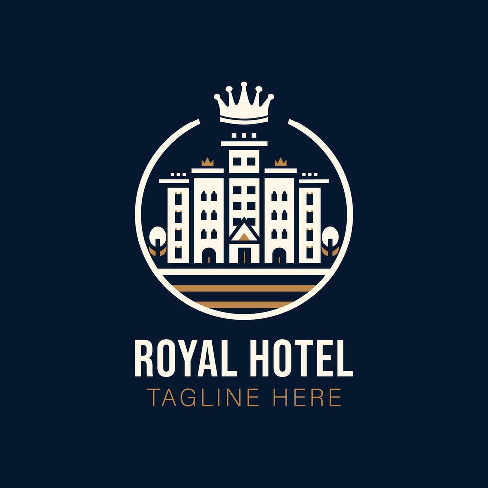 Koninklijk hotel vector logo, logotype voor hotels, restaurants of voedsel
