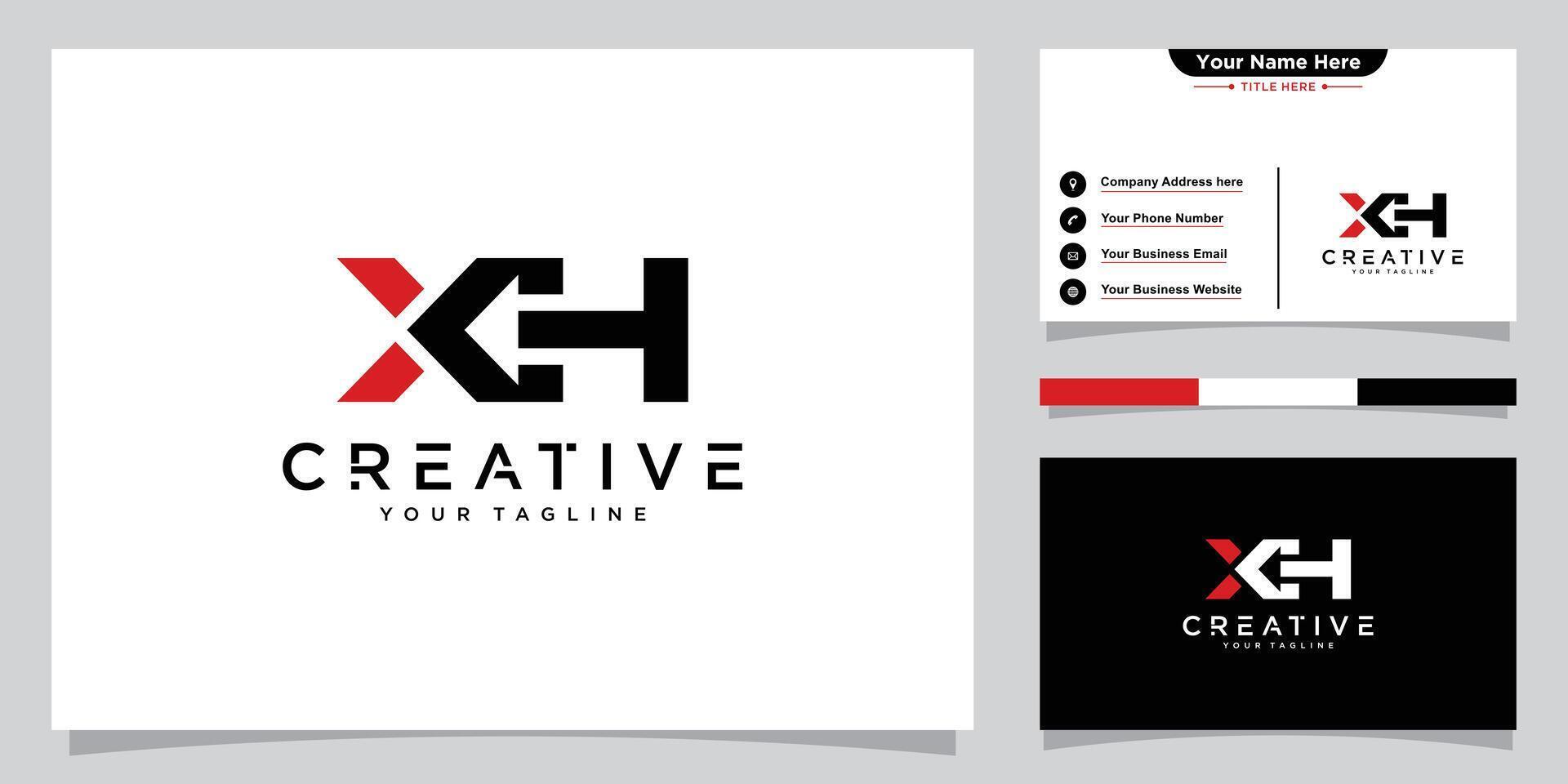 eerste brief xh logo ontwerp vector sjabloon. creatief xh logo ontwerp