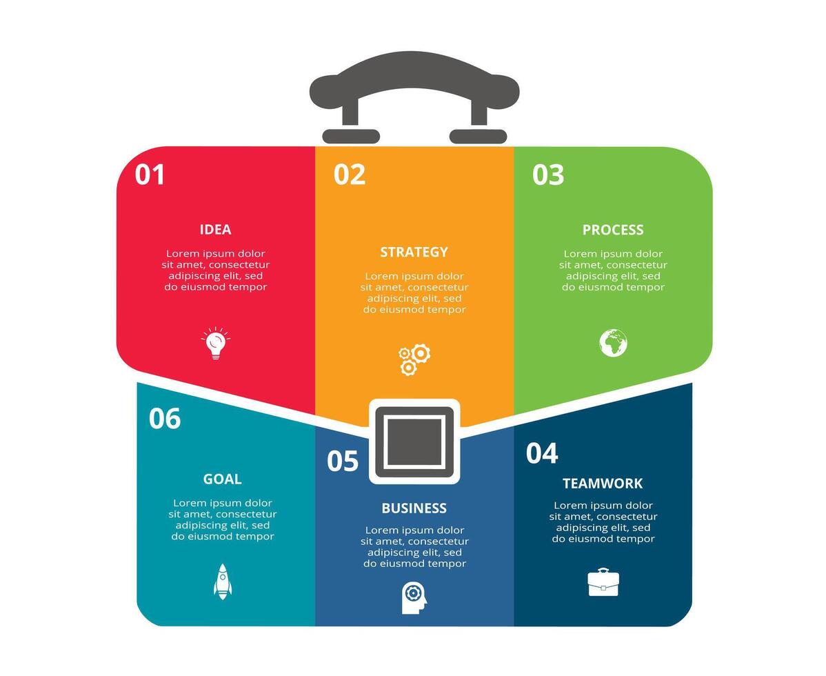 creatief concept voor infographic met 6 stappen, opties, onderdelen of processen. visualisatie van zakelijke gegevens vector