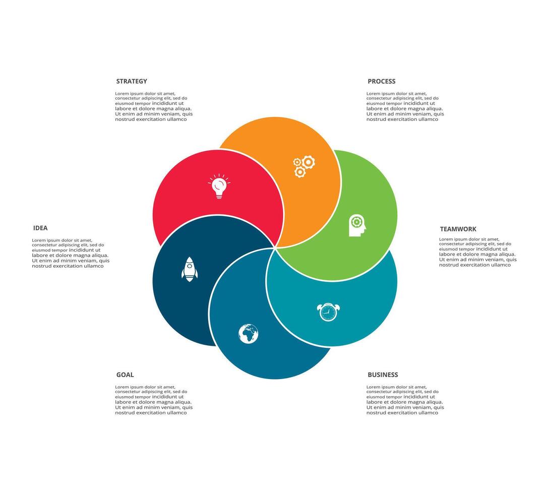 creatief concept voor infographic met 6 stappen, opties, onderdelen of processen. bedrijf gegevens visualisatie. vector