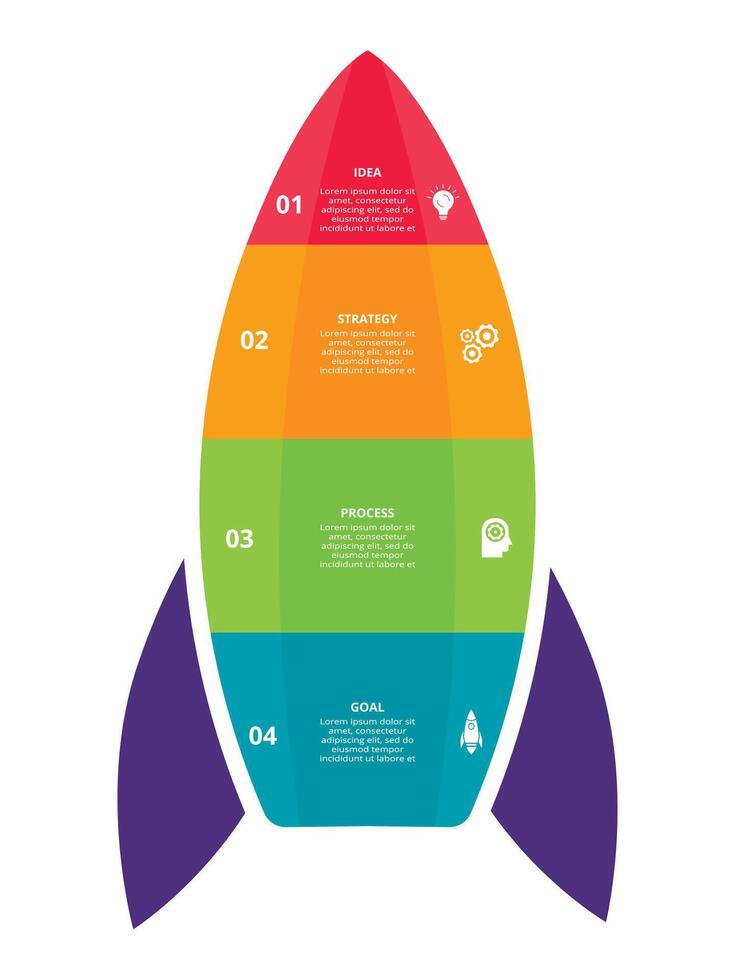 creatief concept voor infographic met 4 stappen, opties, onderdelen of processen. visualisatie van zakelijke gegevens vector