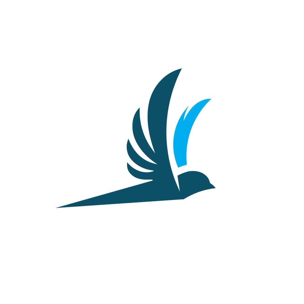 vliegend vogel logo vogel en vleugel icoon dieren in het wild, expeditie en vervoer bedrijf symbool vector