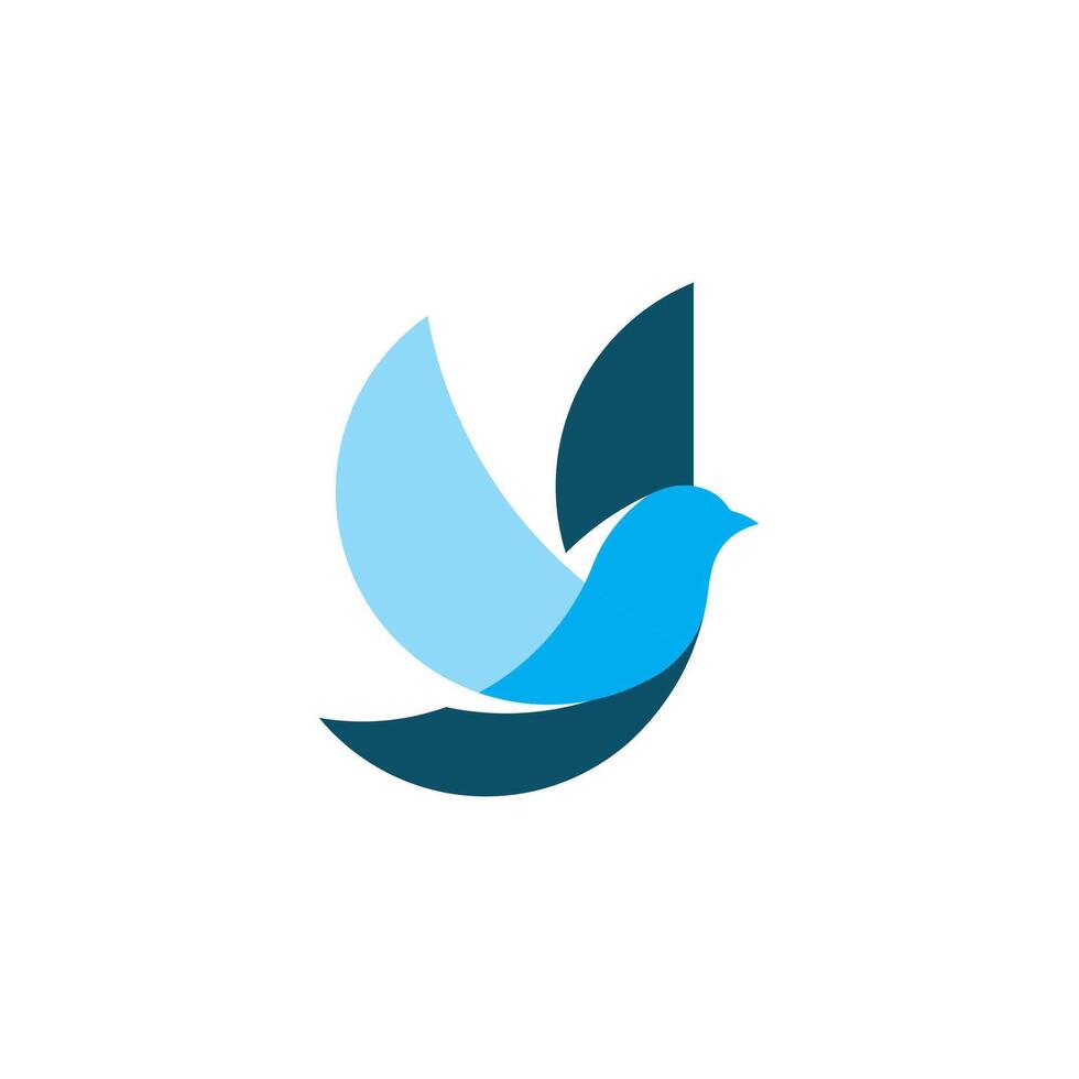 vliegend vogel logo vogel en vleugel icoon dieren in het wild, expeditie en vervoer bedrijf symbool vector