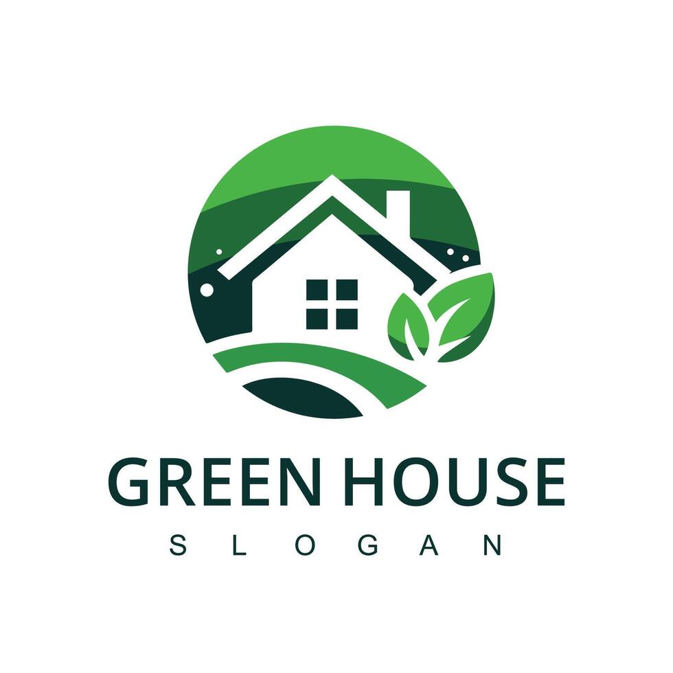 echt landgoed bedrijf logo, groen huis icoon, vector illustratie