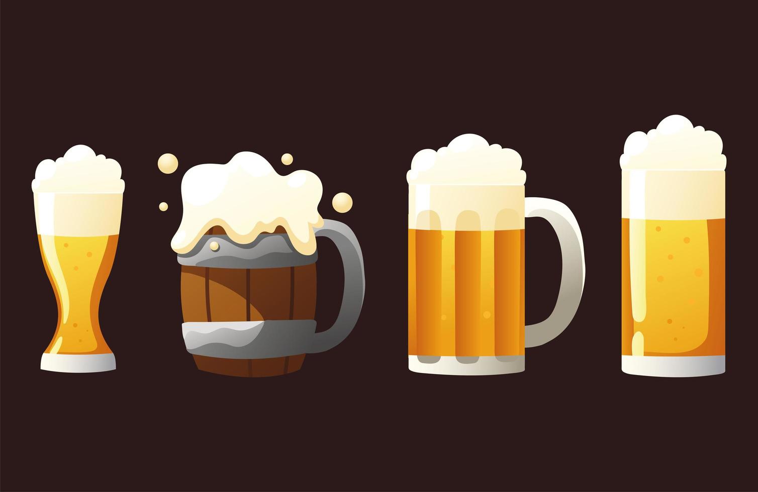 set bierglazen vector