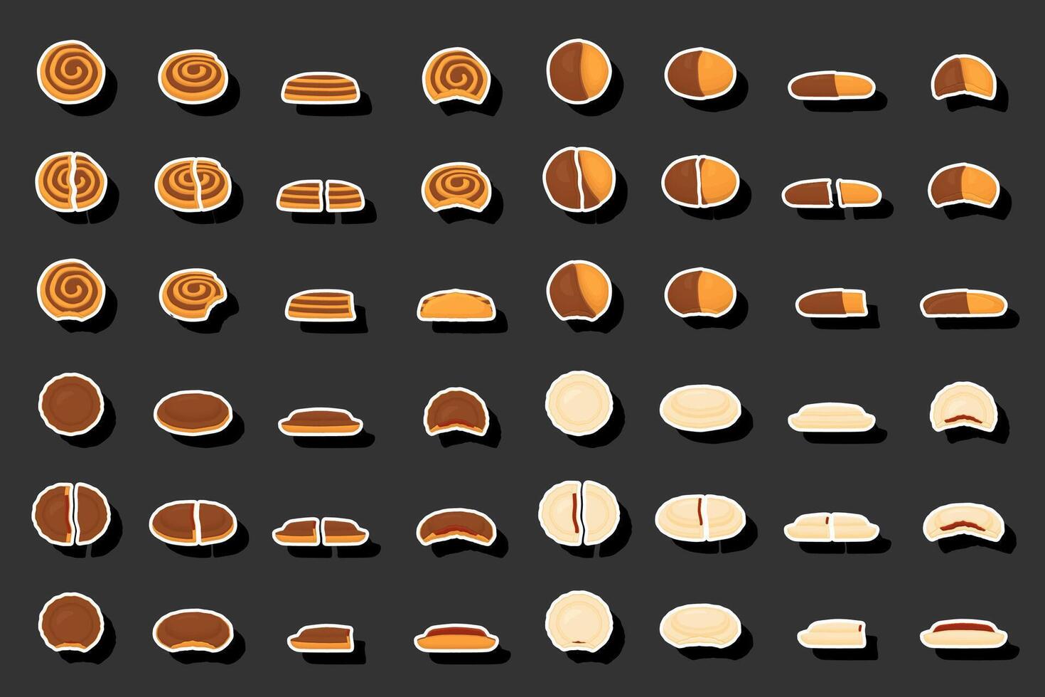 illustratie Aan thema vers zoet smakelijk koekje van bestaande divers ingrediënten vector