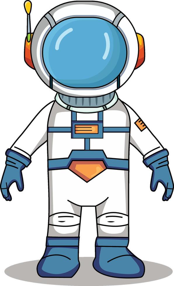 astronaut tekenfilm karakter staand Aan een wit achtergrond vector