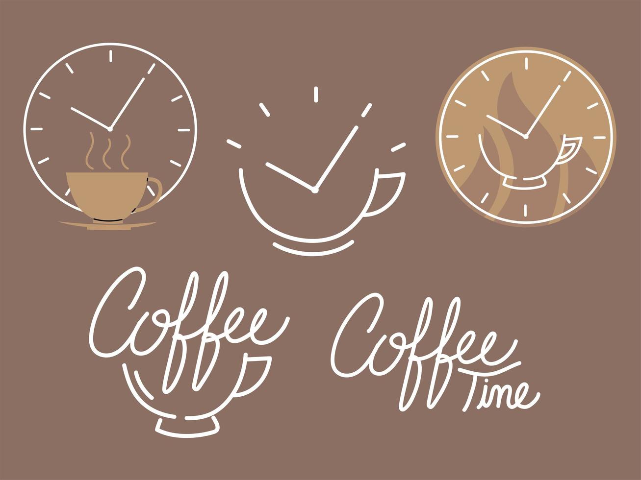 koffie tijd set pictogrammen vector