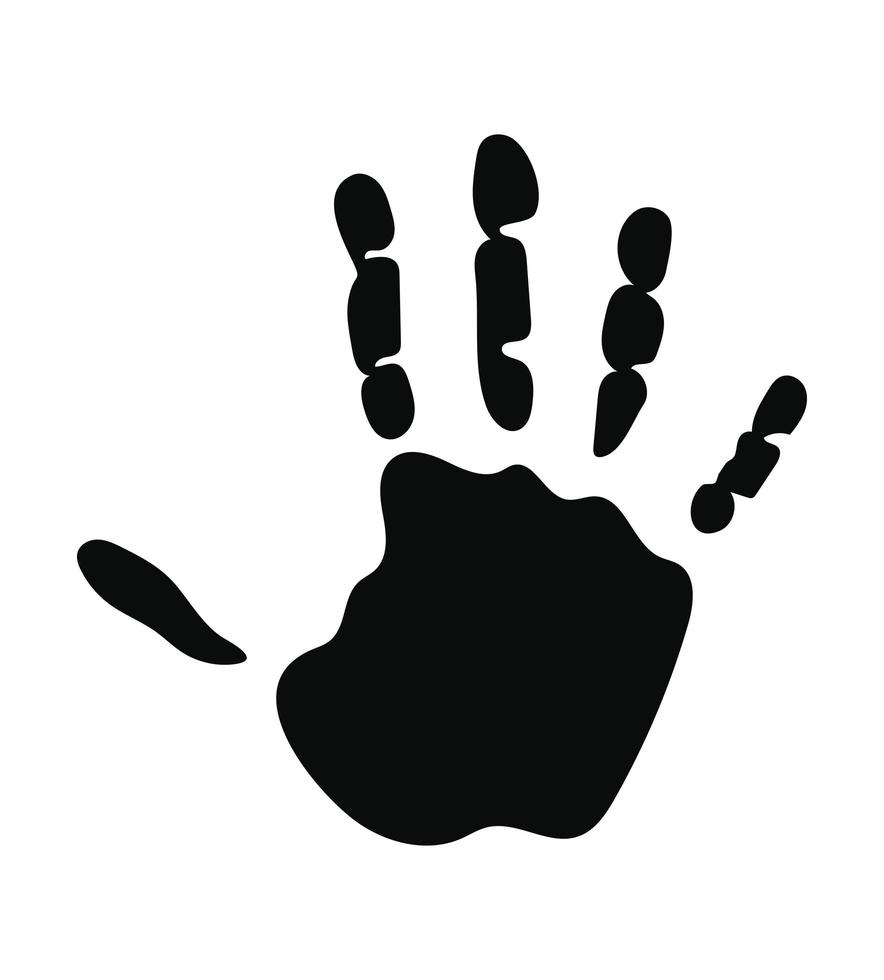 silhouet van één hand met vijf vingers op witte achtergrond vector