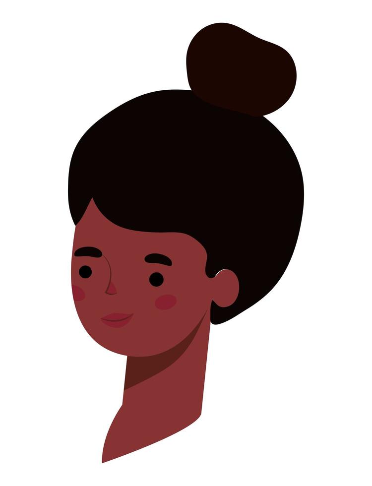 zwarte vrouw cartoon hoofd vector ontwerp