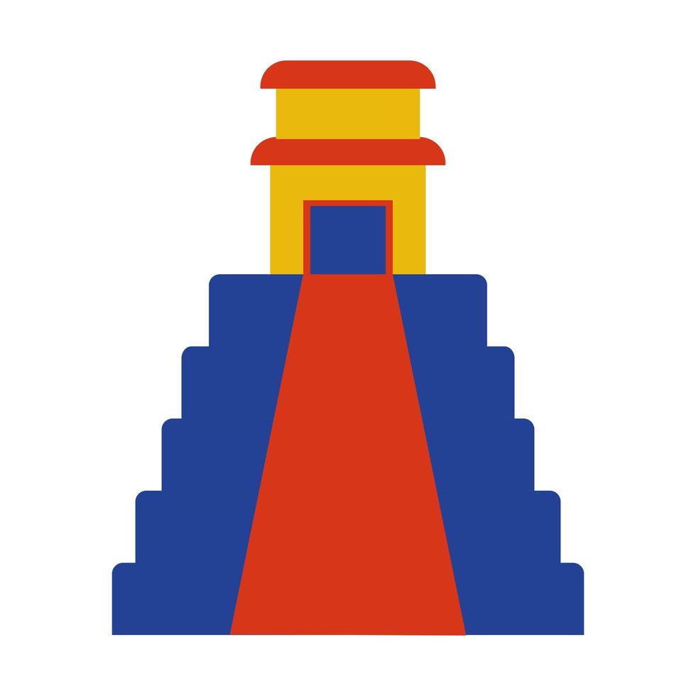 Mexicaanse piramide vlakke stijl icoon vector design