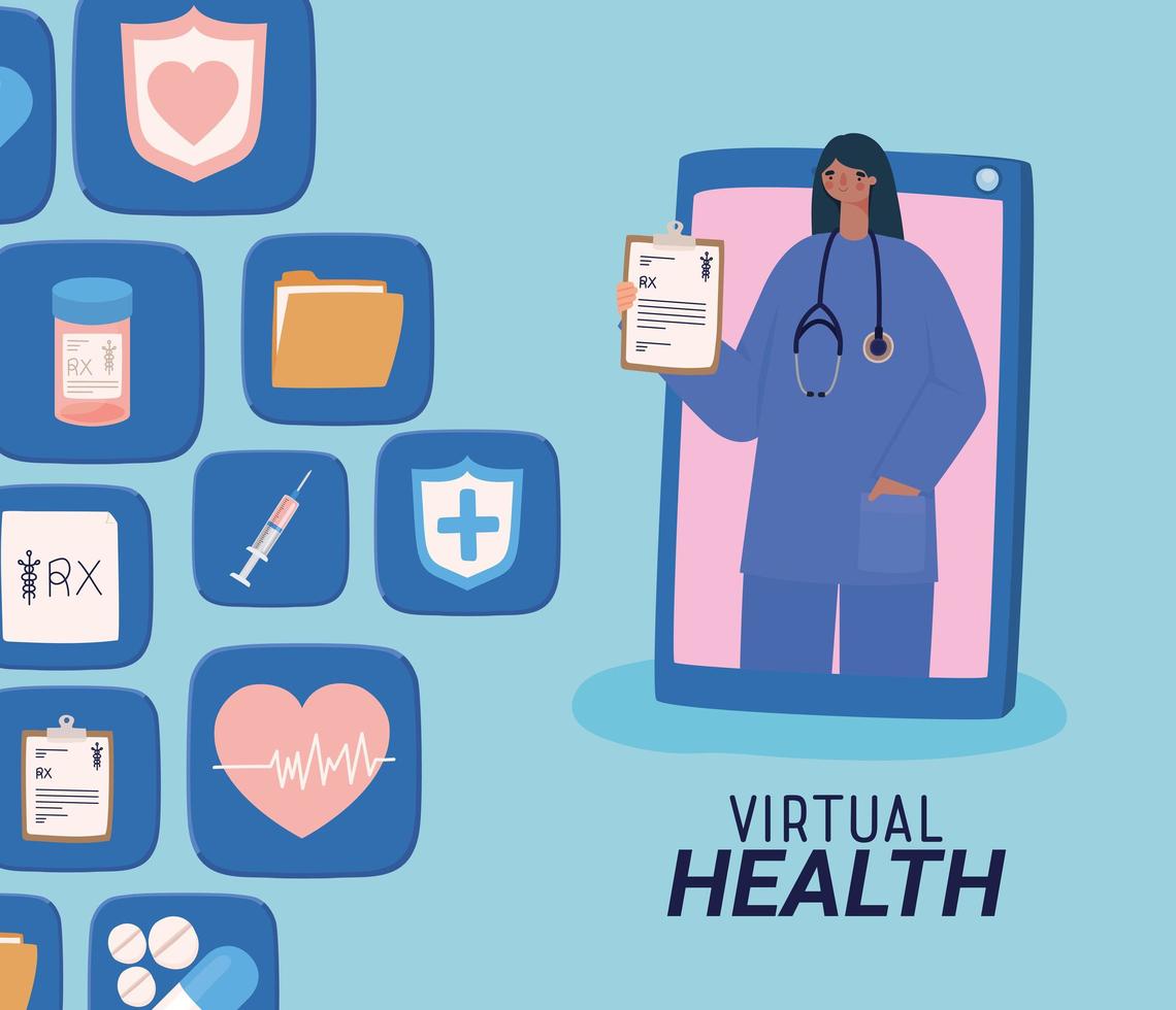 virtuele gezondheidsposter vector