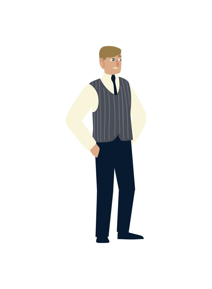 zakenman karakter cartoon pictogram plat geïsoleerd ontwerp vector