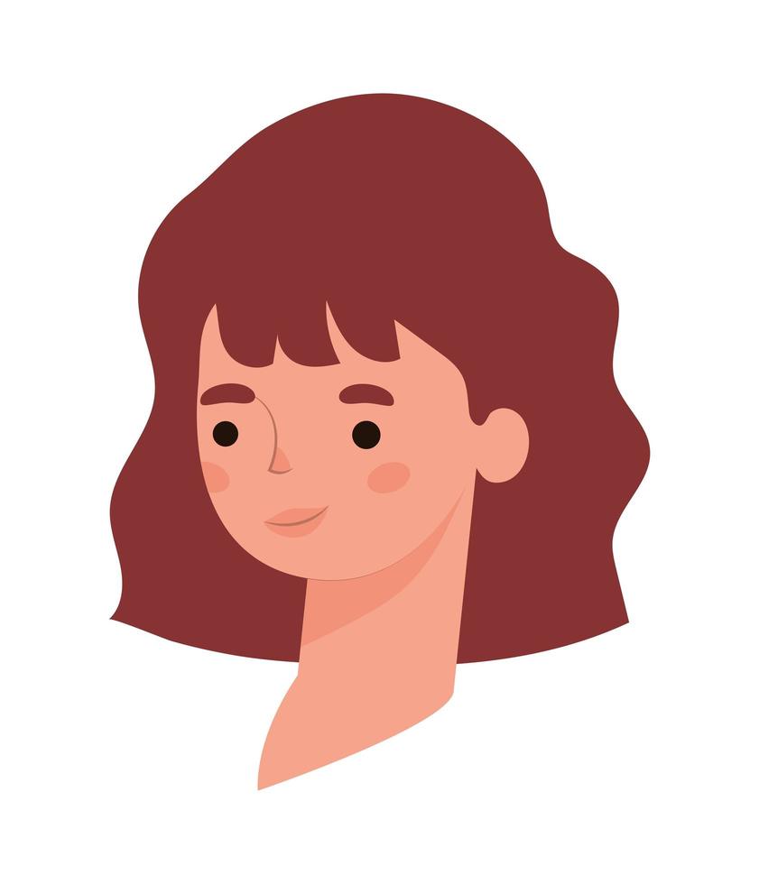 vrouw gezicht met rood haar op een witte achtergrond vector