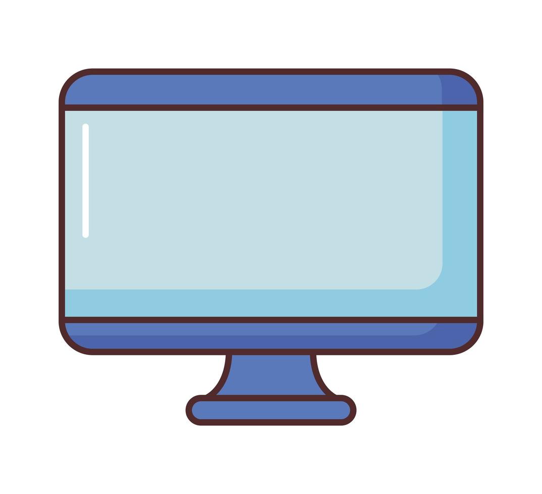 blauwe monitorcomputer vector