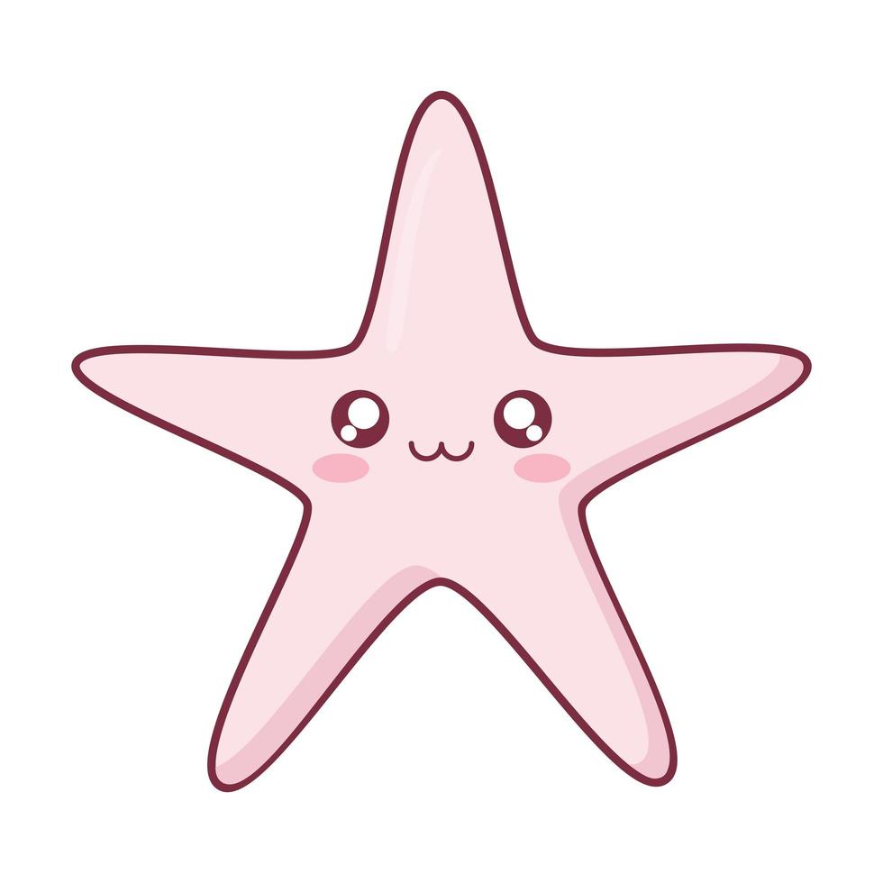 kawaii seastar dierlijk beeldverhaal vectorontwerp vector