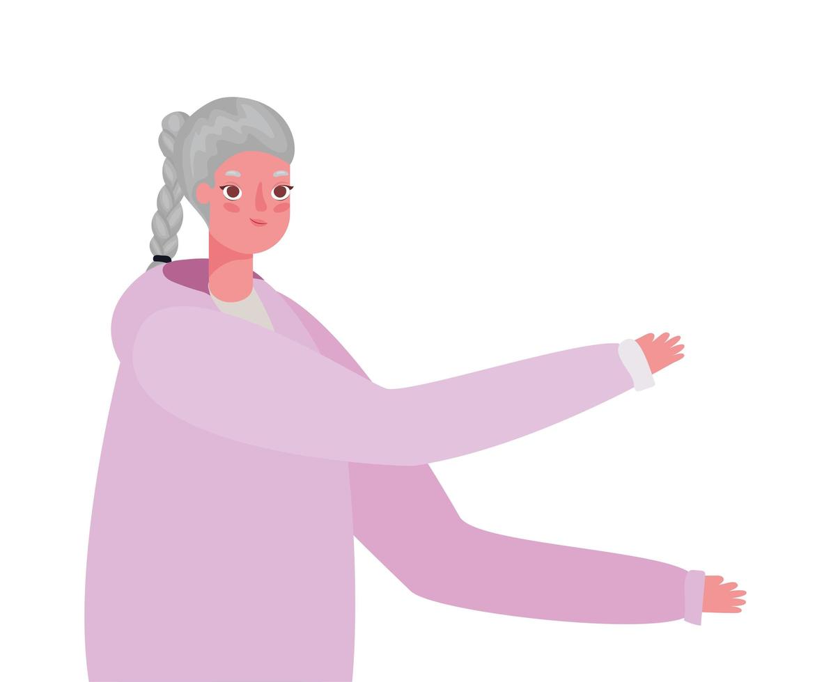 senior vrouw cartoon vector ontwerp