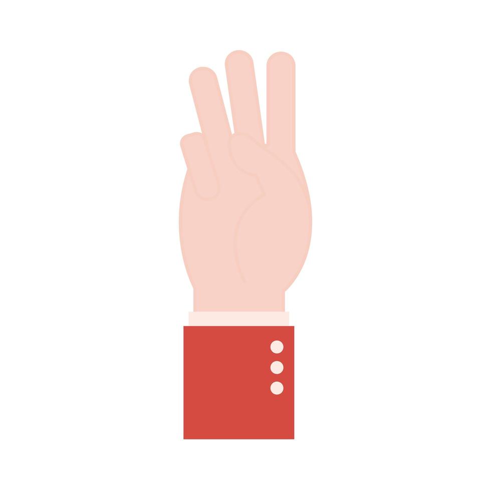 w hand gebarentaal vlakke stijl pictogram vector design