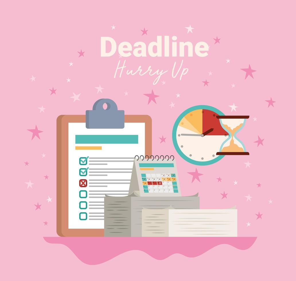 mooie deadline illustratie vector