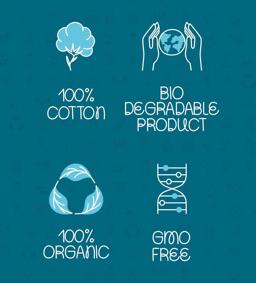 vier eco-labels vector