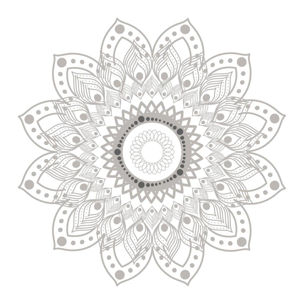 mandala zilver bloemvormig vectorontwerp vector