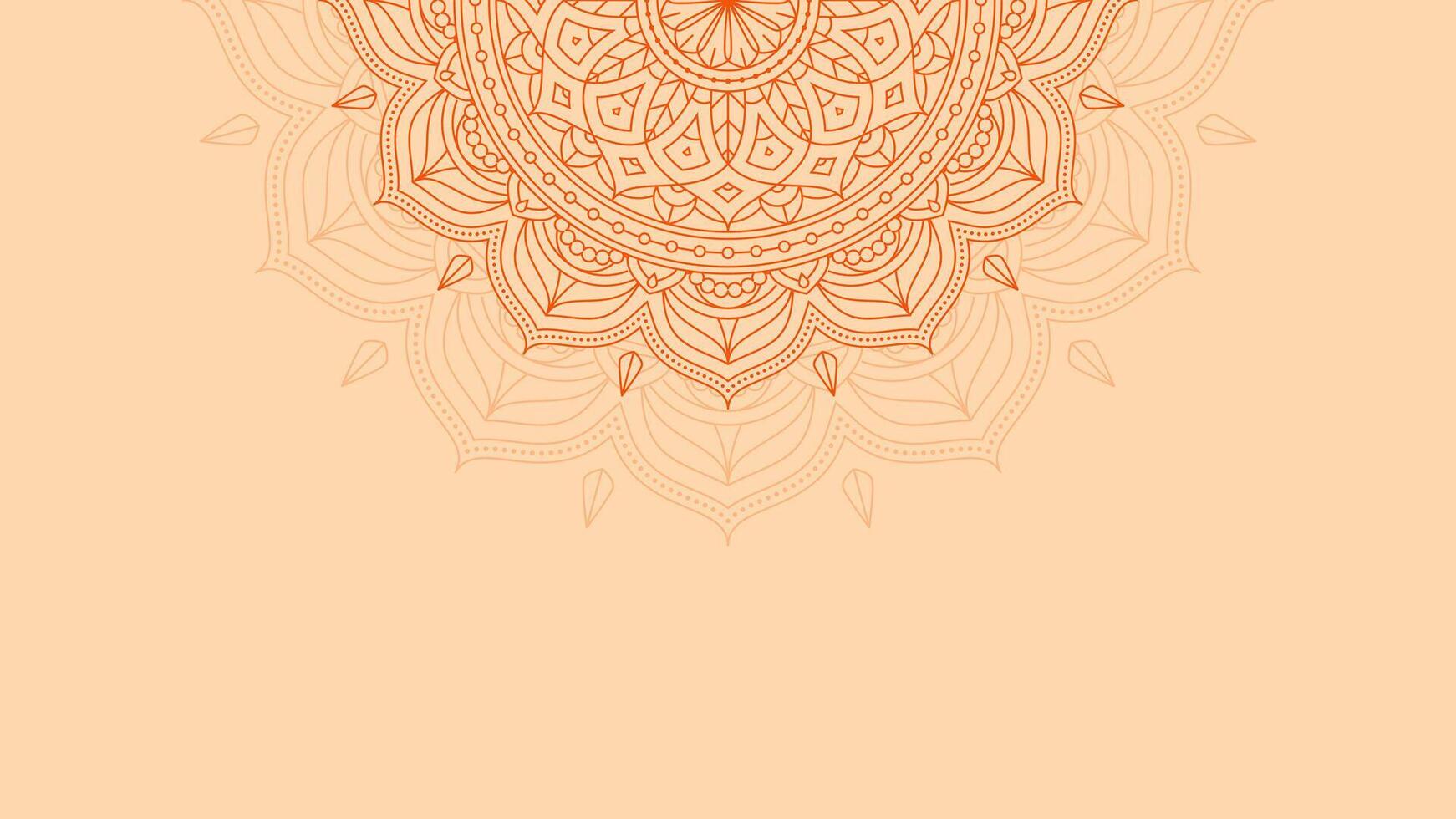 weelderig citrus elegantie blanco horizontaal vector achtergrond versierd met ingewikkeld oranje Pel lotus mandala ornamenten