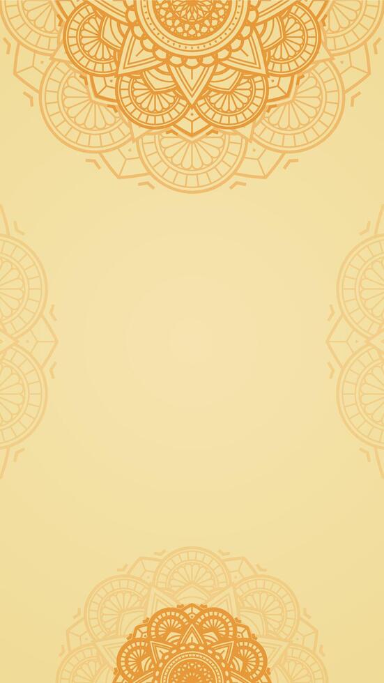 gemakkelijk elegant licht geel saffraan goud blanco verticaal vector achtergrond met oranje citrus mandala artwork