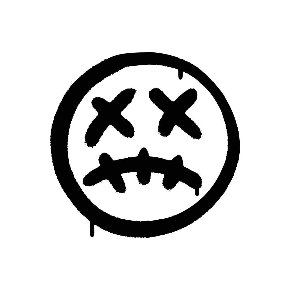 dood emoticon grunge graffiti beeld vector